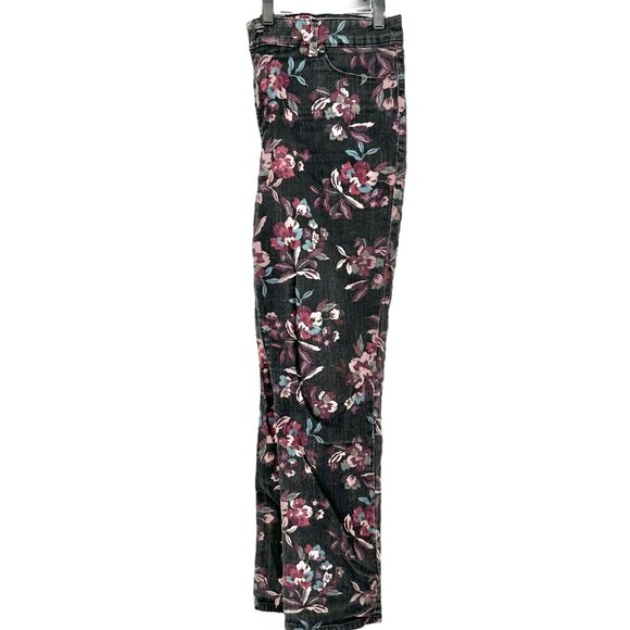 Bandolino Denim Pants Womens 12 Black Floral Print Cotton Blend Slim Fit Stretch - Picture 9 of 9